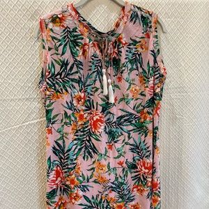 Ruff Hewn sleeveless floral tank top. Pink/green/blue/red. Size Large. NWOT.